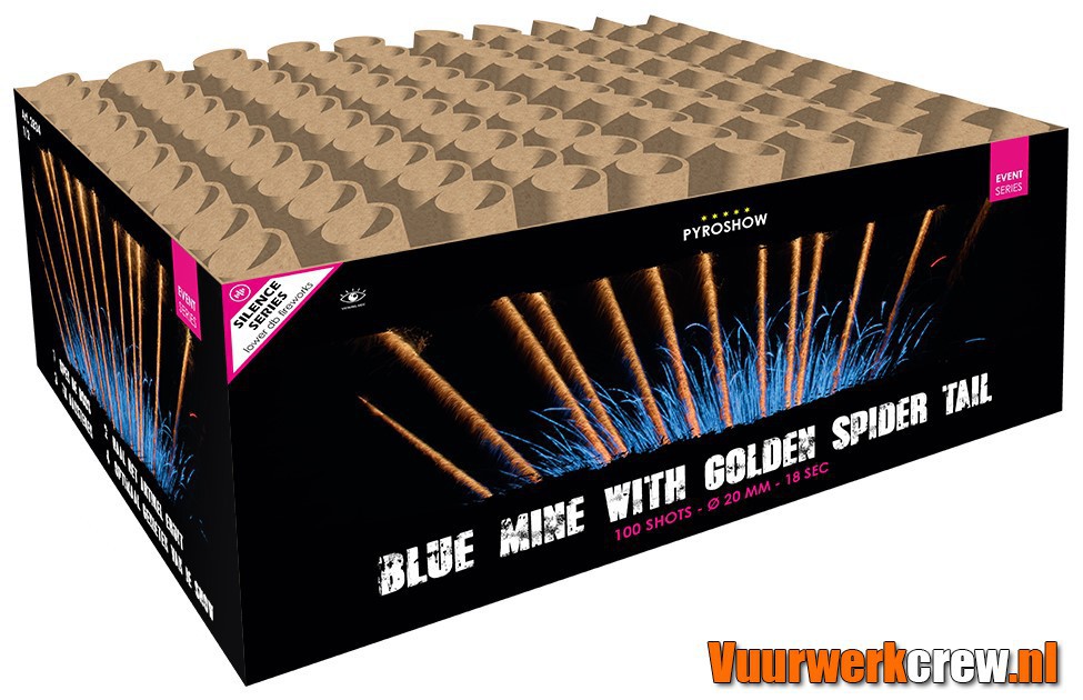 2834-Blue-Mine-With-Golden-Spider-Tail-Pyroshow-Vuurwerkexpert